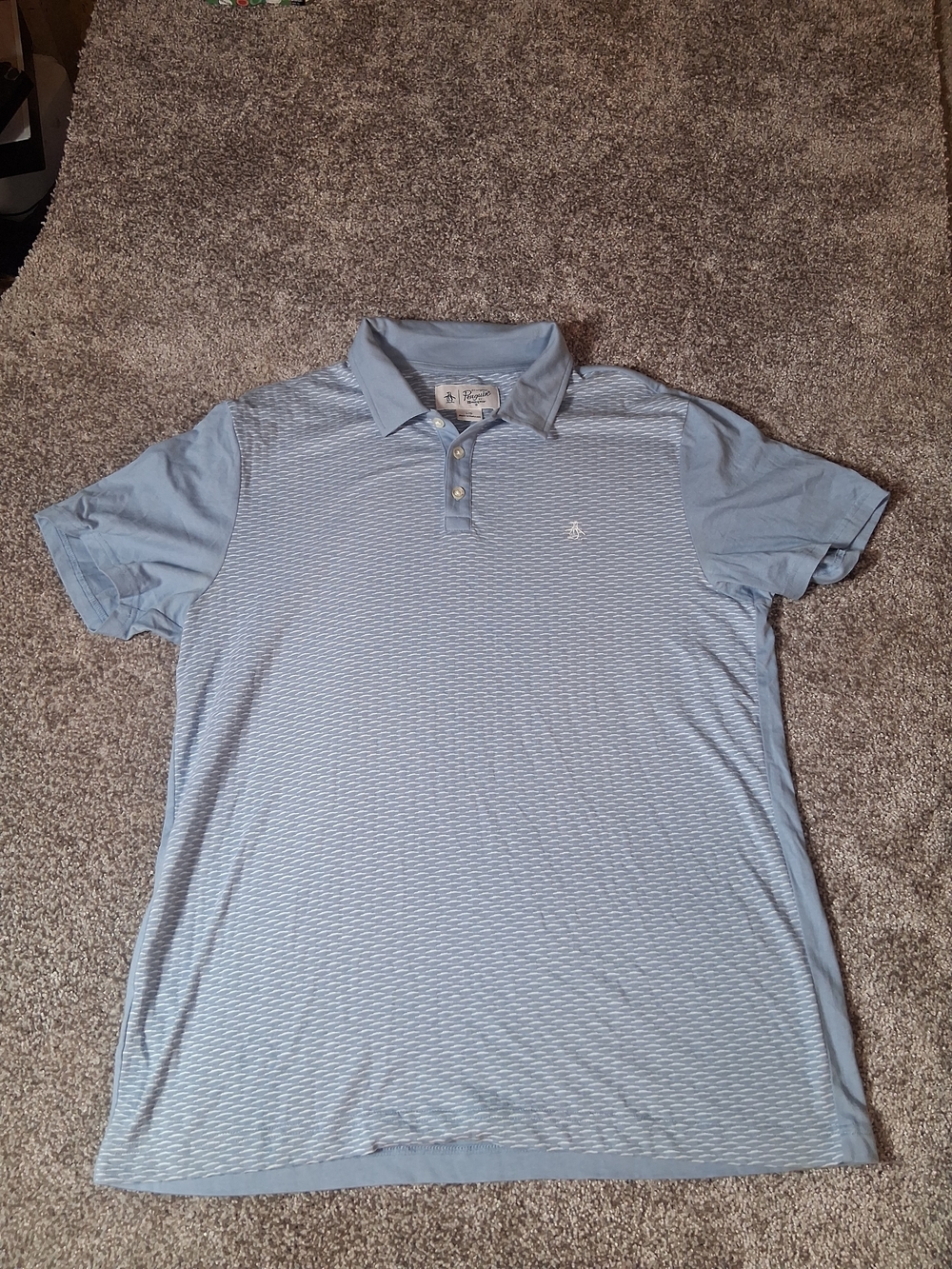 Penguin Original Men's Size XL Blue Logo Polo Short-Sleeve Shirt
